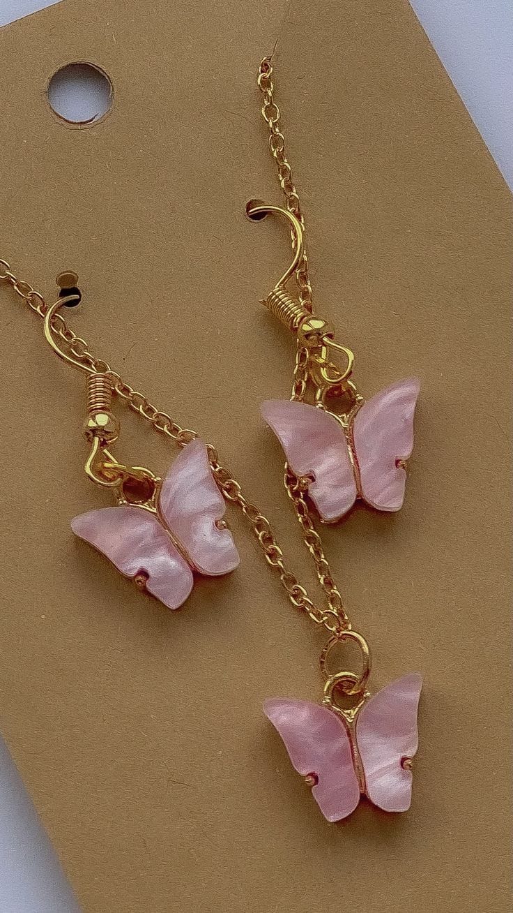 Butterfly Pendant Necklace & Earrings Set