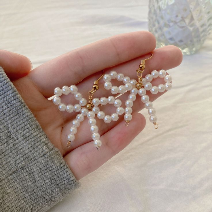 Elegant Pearl Bow Jewelry Set