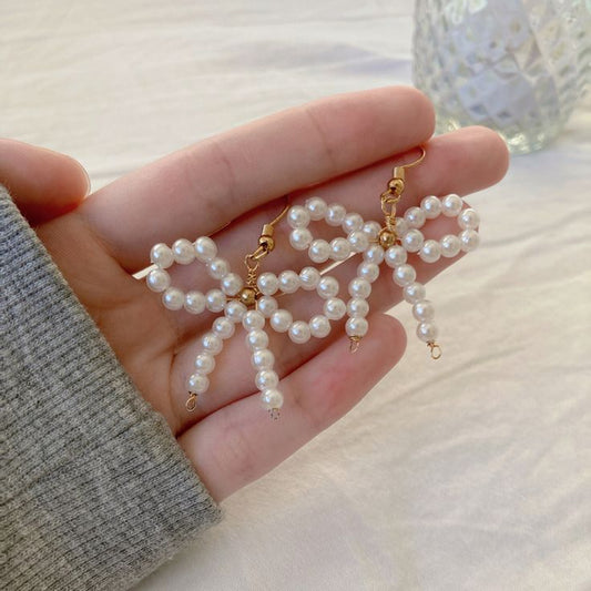 Elegant Pearl Bow Jewelry Set