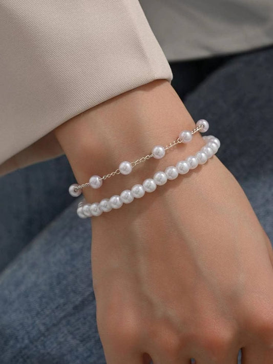 Classic Double-Layer Pearl Bracelet